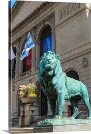 Bronze Lion Statue Outside The Art