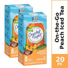 20 Packets Crystal Light Peach Iced Tea Sugar Free On The Go Low Caffeine Powdered Drink Mix Walmart Com Walmart Com