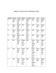 sprint duathlon training plan week mon