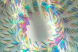 geometric dichroic glass installations