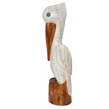 wooden pelican figurine globe imports
