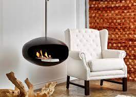 Cocoon Aeris Hanging Fireplace Black