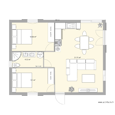 maison 60m2 plan 4 pièces 55 m2