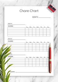 monthly c chart template pdf