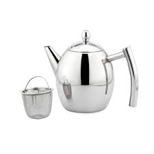 stainless steel tea pot with strainer