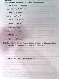Chemical Equations Ba No3 2 Aq