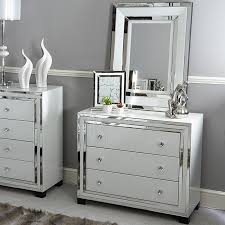Mirrored Diamante 3 Drawer Chest Of Drawers