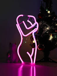 1pc Neon Lady Sign Led Wall Decor Lady