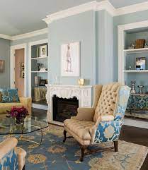 blue living room decor