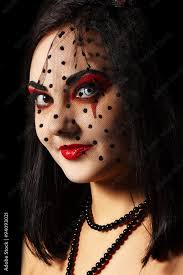 dark gothic makeup stock photo