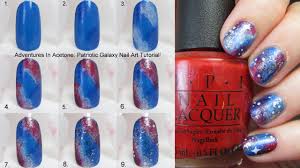 patriotic galaxy nail art