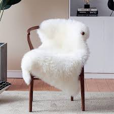 Duduta White Faux Fur Chair Seat Covers