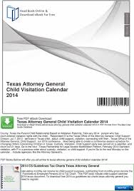 Texas Attorney General Child Visitation Calendar Pdf
