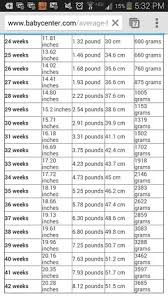 Fetal Development Chart Fabulous 32 Weeks 5lb Baby But Only