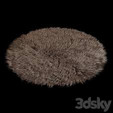 carpet round flokati carpets 3d model