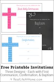 First Communion Baptism And Confirmation Invitations Free