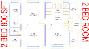800 square feet 2 bedrooms house plan