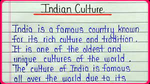 write an essay on indian culture