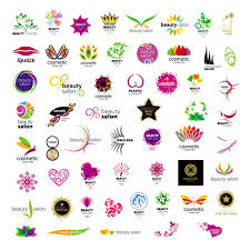 cosmetics logos design vector set
