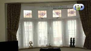 bay window curtains at