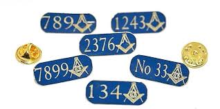 blue lapel badge pin own lodge number
