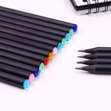 Us 0 95 49 Off 12pcs Eco Friendly Plastic Black Pencil Hb Diamond Color Pencil Stationery Items Drawing Pencils For School Office Supplies In