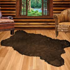 bear skin area rug suede lining