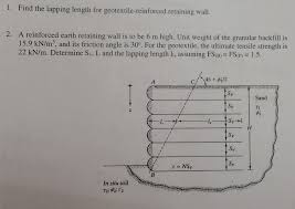 Solved Find The Lapping Length For Geotextile Reinforced