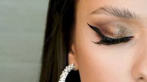 beauty woman eye makeup stock video