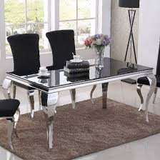 Liyam Glass Top Dining Table In Black