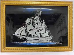 Sailing Ship Framed Wall Art Hanging