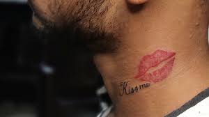 a tattoo of lips on someone s neck mean