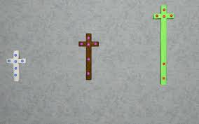 Painted Golden Wooden Jeweled Wall Crosses