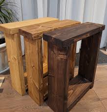 Rustic Solid Wooden End Table Coffee