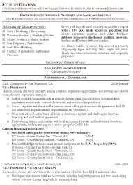 Property Acquisition Resume Sample Real Estate Resumes