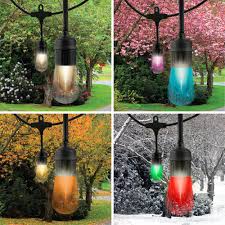 Enbrighten 24 Bulb 48 Ft Vintage Seasons Color Changing Cafe Integrated Led String Lights Black