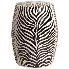 Modern Zebra Print Ceramic Garden Seat