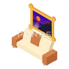 Livingroom Furniture Icon Isometric