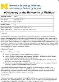 Ediscovery At The University Of Michigan Pdf