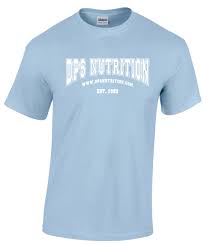 dps nutrition t shirt light blue large