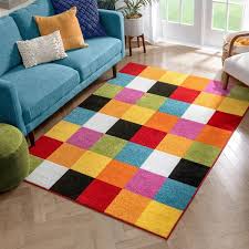 well woven starbright bright square multi 5 ft x 7 ft kids area rug