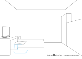 one point perspective room drawing
