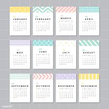 Simple monthly planner and calendar for february 2021. Pastel Patterned Calendar 2019 Vector Set Free Image By Rawpixel Com Ningzk V Calender Design Diy Calendar Design Calendar