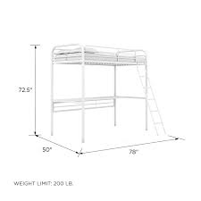 Dhp Metal Loft Bed With Desk In Twin