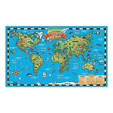 Popar Kids World Map Interactive Wall Chart With Free App