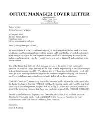 office manager cover letter sle