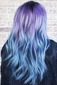 Long curly hair side bangs wig. 45 Trendy Styles For Blue Ombre Hair Lovehairstyles Com Blue Ombre Hair Purple Ombre Hair Ombre Hair Color