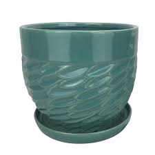 Great savings & free delivery / collection on many items. Paddock Home Garden 10 In Green Ceramic Wavy Belly Planter With Saucer 521521 The Home Depot