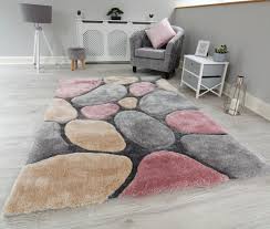 pink rugs grey silver beige pebbles rug