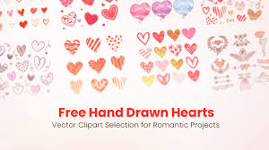 free hand drawn hearts vector clipart